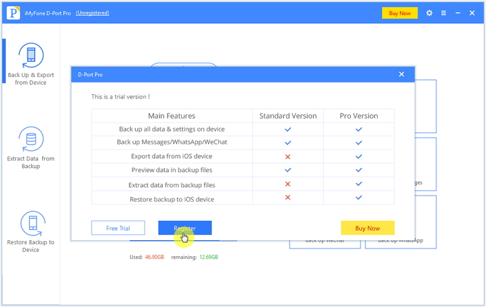 register iMyFone D-Port Pro 1