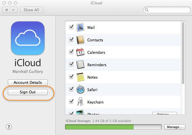 Sign out of iCloud on a Mac