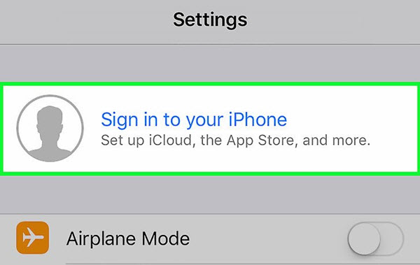 Sign into iCloud on iPhone