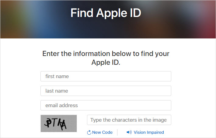 Find back Apple ID