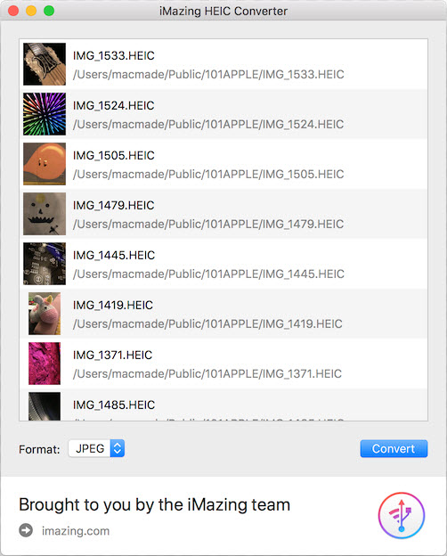 iMazing HEIC converter