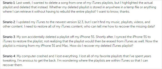 lost iTunes playlists