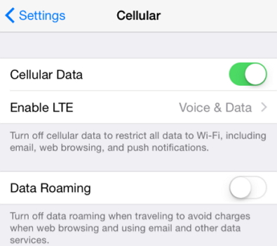 Confirm cellular service