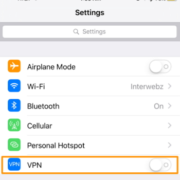 disable vpn on settings