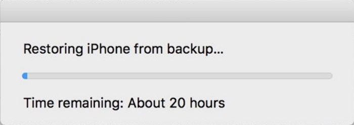 restoring iphone from backup takes too long