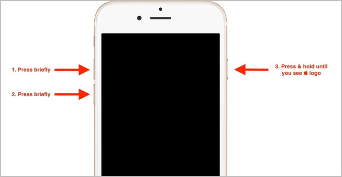 force restart iPhone 8 and iPhone x