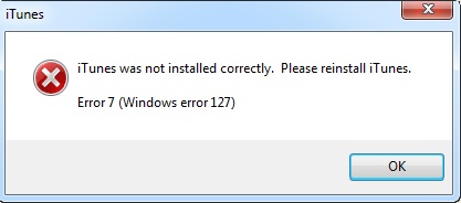 iTunes error 7