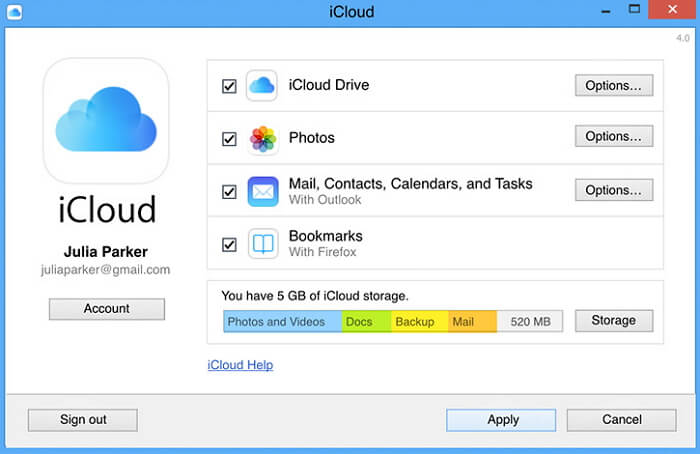 Sync Photos icloud