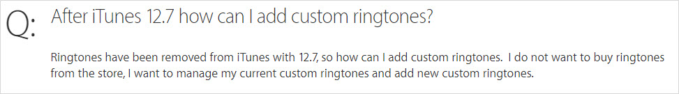 iTunes 12.7 ringtones