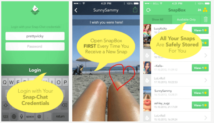 record snapchat with snapbox