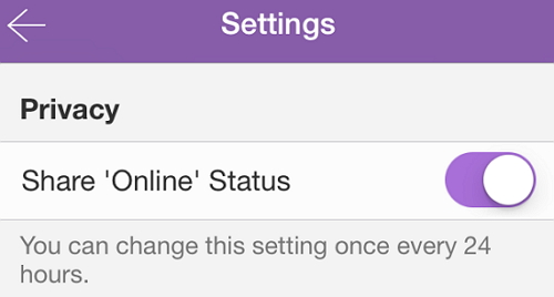 viber online status iphone