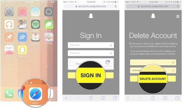 Delete-Snapchat-Account-on-iPhone-Safari
