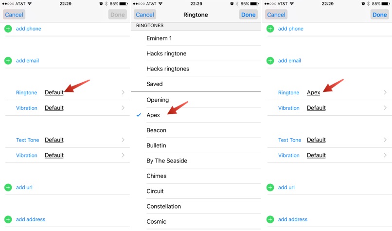 assign ringtone for iphone contact1