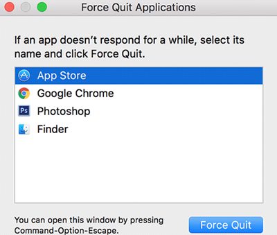 force quite app store on mac