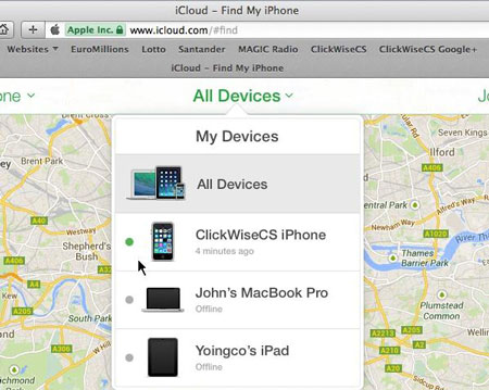 via icloud to remove previous owners apple id