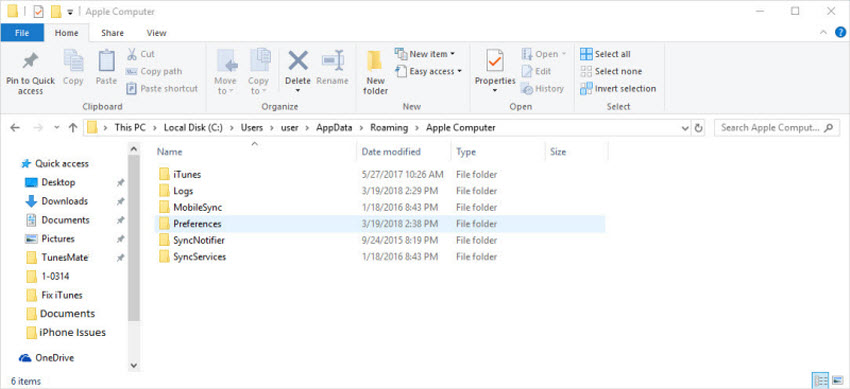 iTunes folder