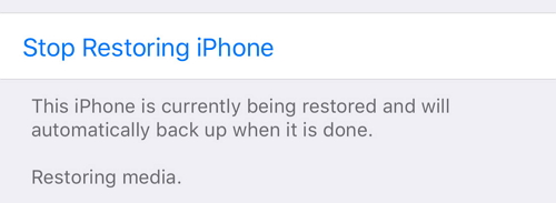 iPhone stuck on "Restoring Media"