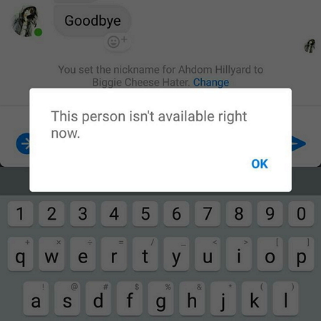 someone has blocked you on fb messenger