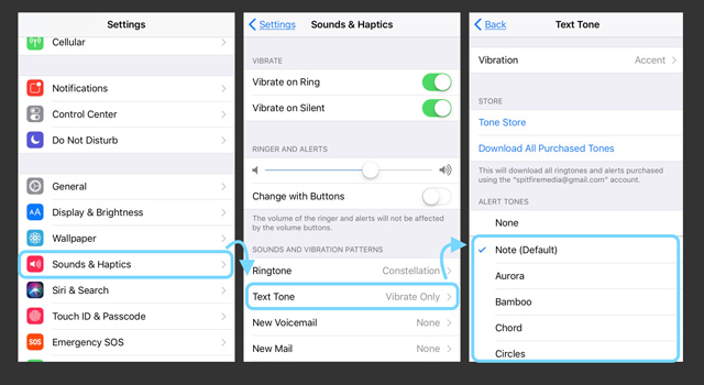 text tone settings on iphone