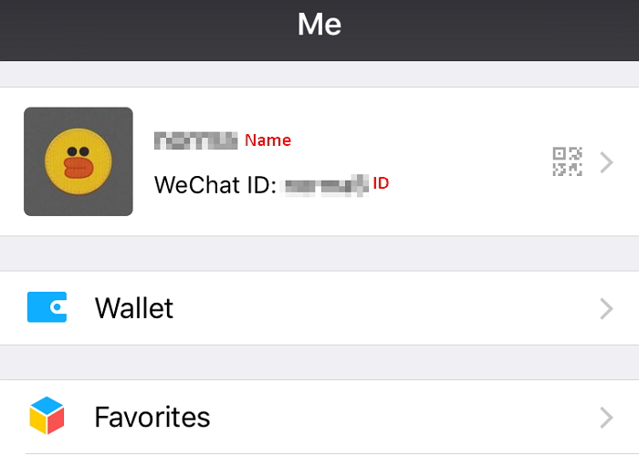 wechat name and wechat ID