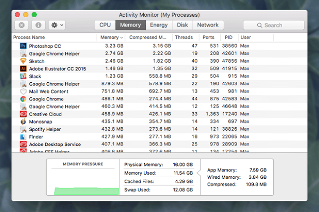 advanced mac cleaner in the activity monitor