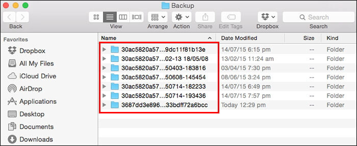 iTunes backup on Mac