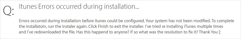 iTunes issues