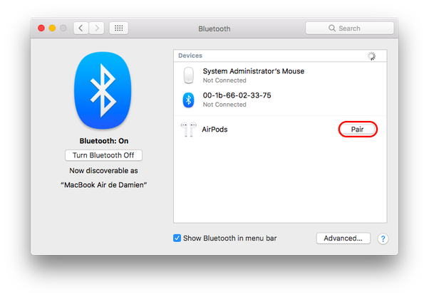 How to sync my best sale airpods to my mac