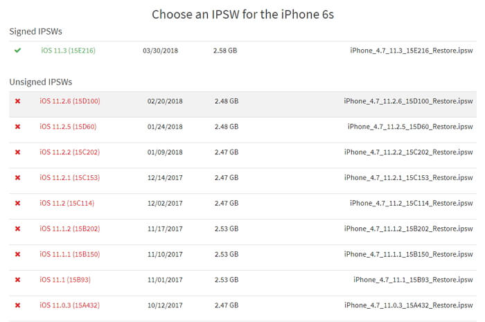 iphone 6s firmware download