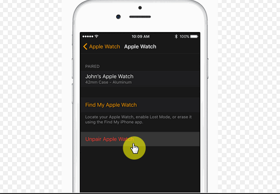 unpair apple watch with iphone