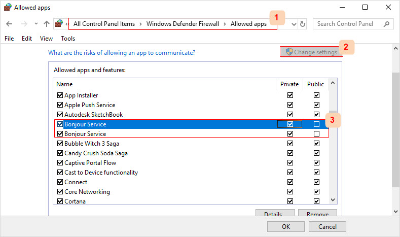 Check Windows Firewall Settings