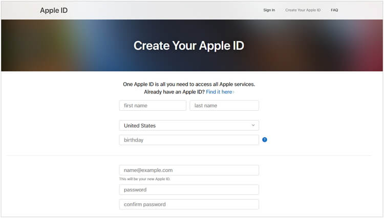 create apple ID