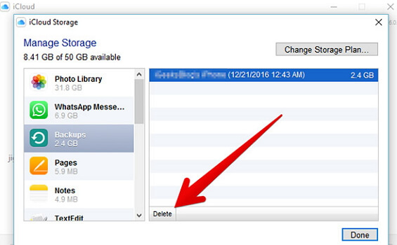 delete-icloud-backup-on-windows