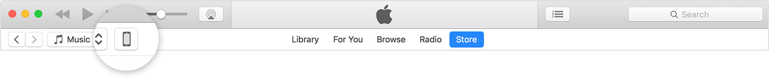 iPhone tab on iTunes
