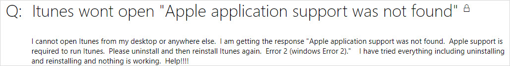 Fixes For Apple Application Support Not Found Error 2 Windows Error 2