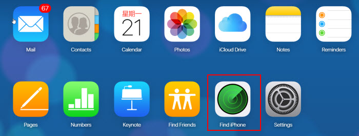 find iPhone on iCloud