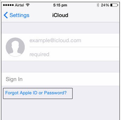 reset iCloud password