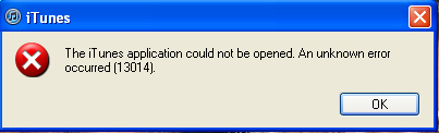 iTunes error 13014