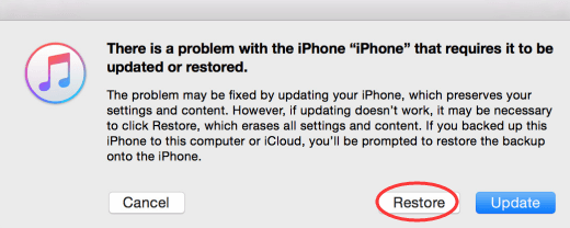 use itunes to reset demo iphone