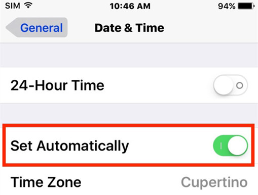 settings date and time