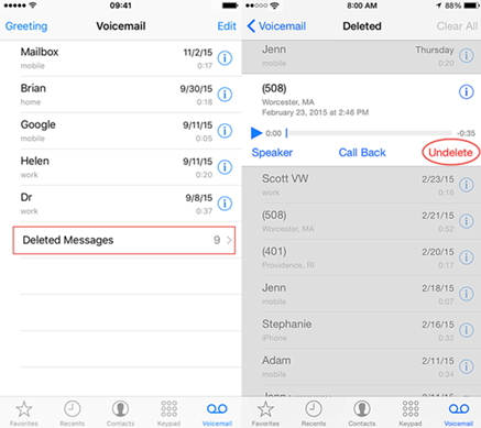 retrieve deleted voicemail iphone