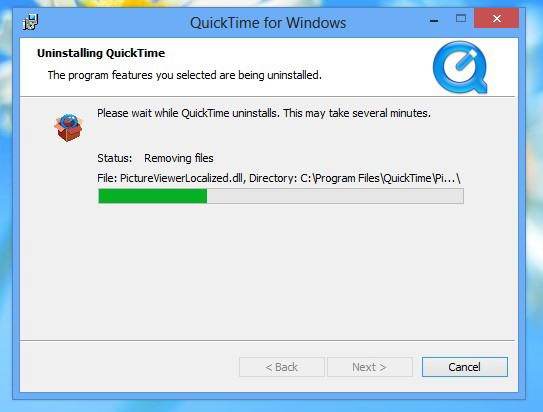 uninstall quicktime