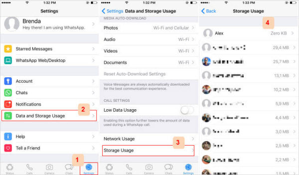 clear whatsapp group media from data and storage usage