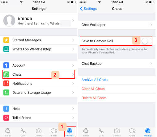 Stop WhatsApp to Save Media to Camera Roll