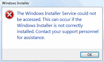 The Windows Installer Service could not be accessed
