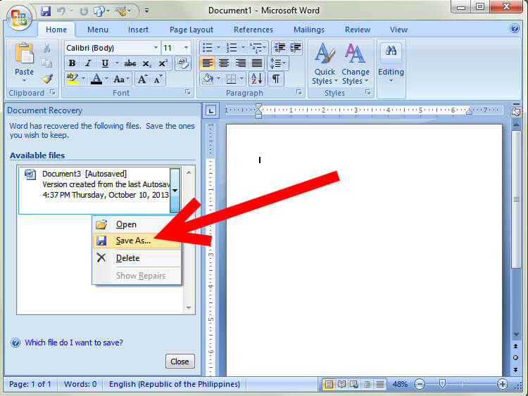 word document recovery