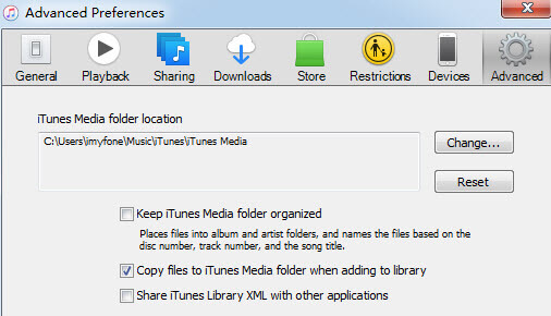 Copy files to iTunes Media folder