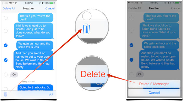 how to delete text message app on iphone