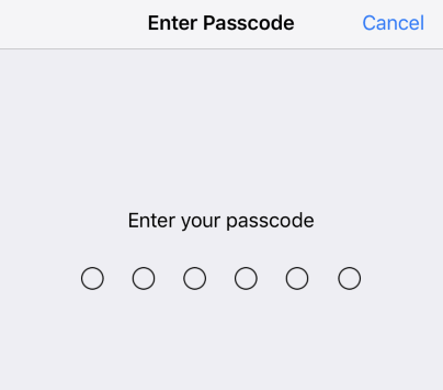 enter passcode