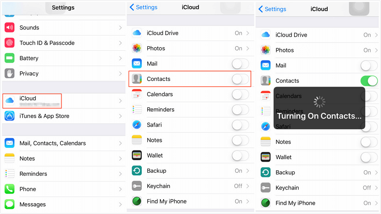 sync iphone contacts to icloud